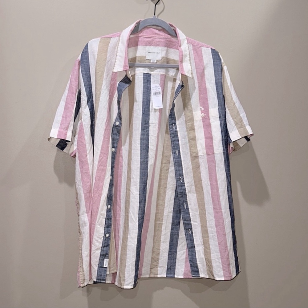 ISO American Eagle Striped Short Sleeve Shirt